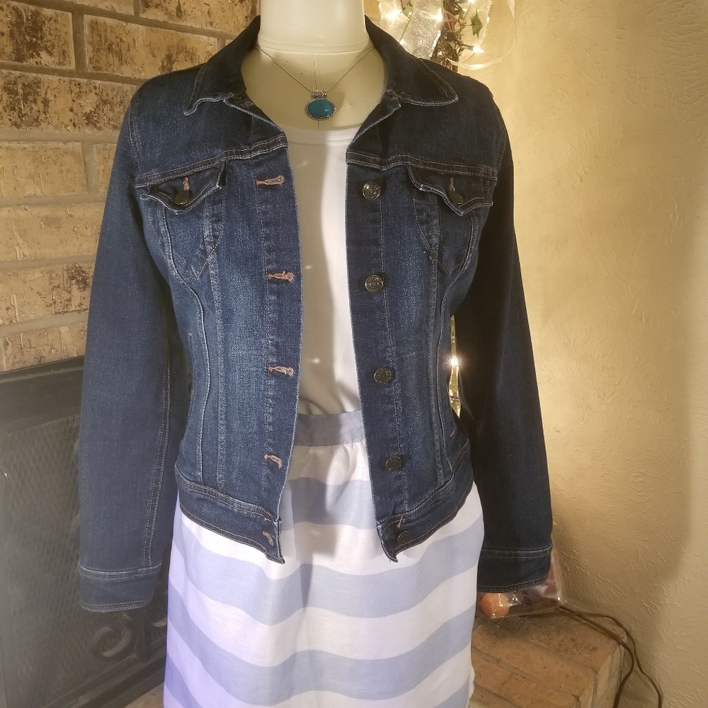 Beautiful Kenar Striped Linen Skirt Size 8